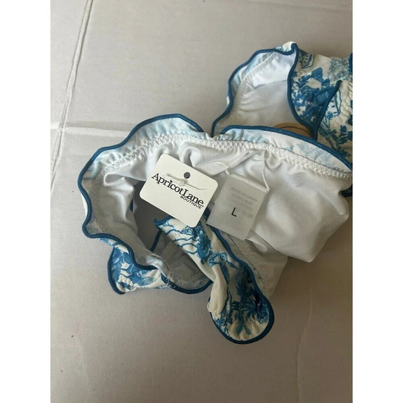 Apricot Lane Women’s Swim Ruffle Cheeky Bikini Bottom Floral sz L NWT! - Picture 3 of 5
